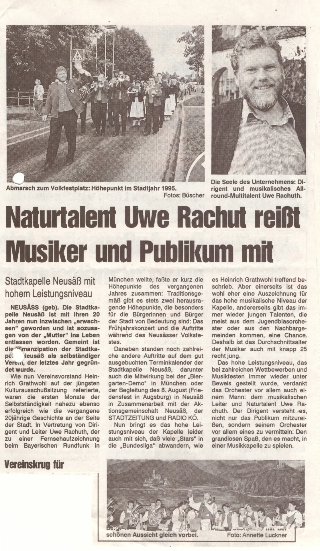 Bild: 1996 Stadtzeitung Bericht Kulturausschusssitzung