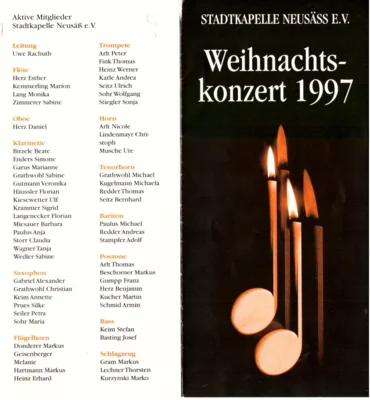 Vorschaubild: 1997 Weihnachtskonzert Programm