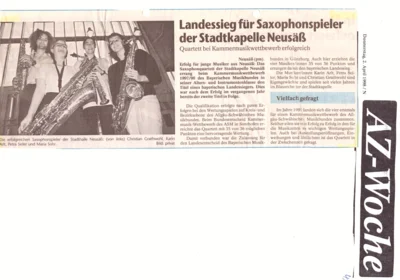 Vorschaubild: 1998 AZ Bericht Saxophonquartett2