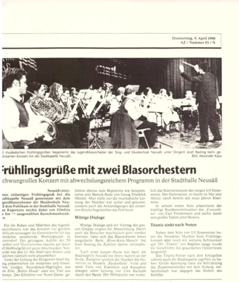 Vorschaubild: 1998 AZ Kritik Frühjahrskonzert