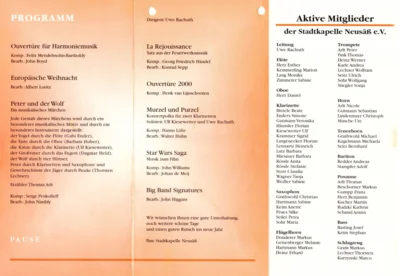 Vorschaubild: 1999 Weihnachtskonzert Programm