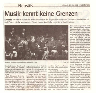 Vorschaubild: 2002 Stadtzeitung Kritik Frühjahrskonzert