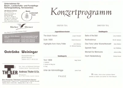 Vorschaubild: 2003 Frühjahrskonzert Programm