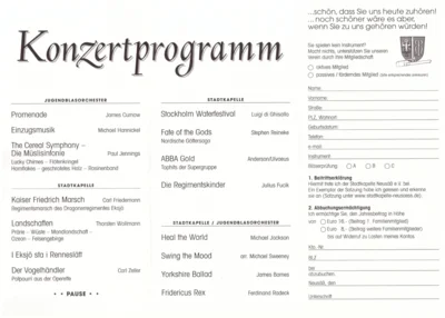 Vorschaubild: 2004 Herbstkonzert Programm
