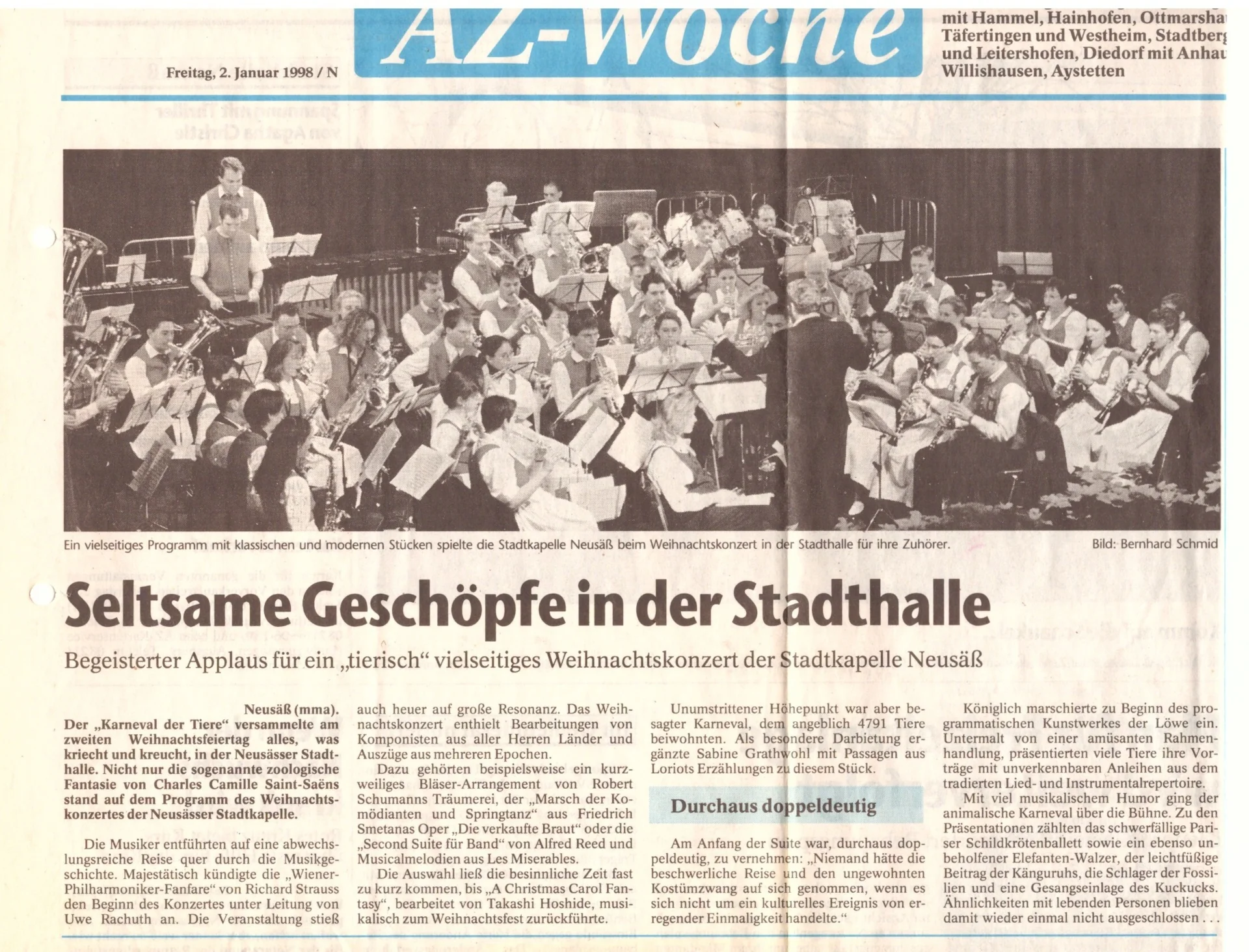 Bild: 1997 AZ Kritik Weihnachtskonzert