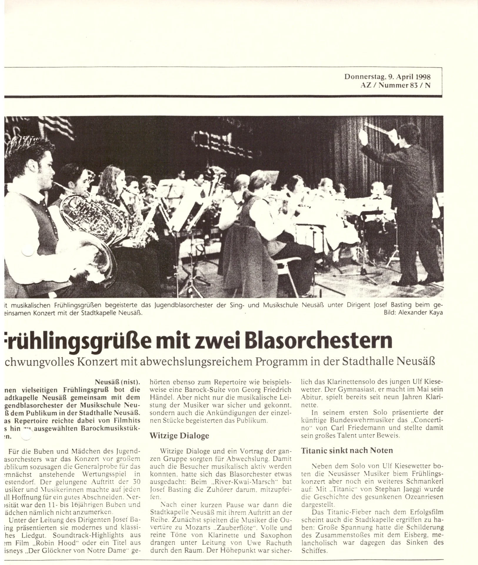 Bild: 1998 AZ Kritik Frühjahrskonzert