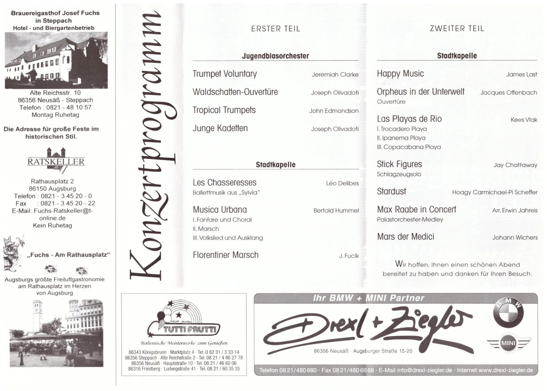 Bild: 2002 Herbstkonzert Programm