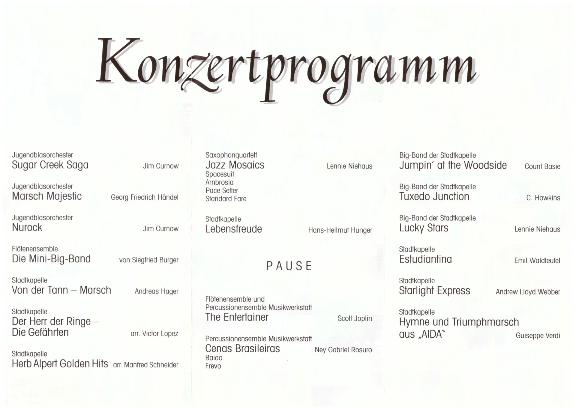 Bild: 2003 Herbstkonzert Programm
