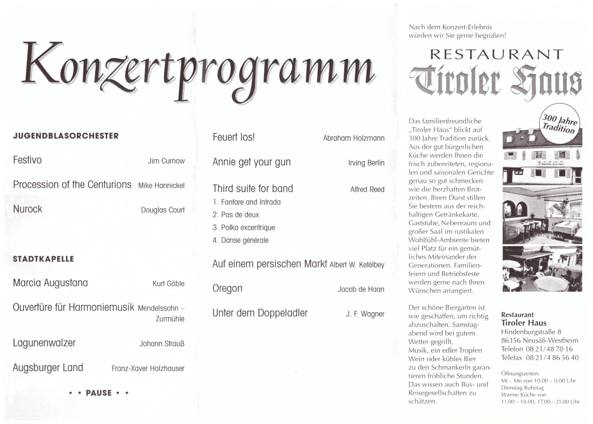 Bild: 2004 Frühjahrskonzert Programm