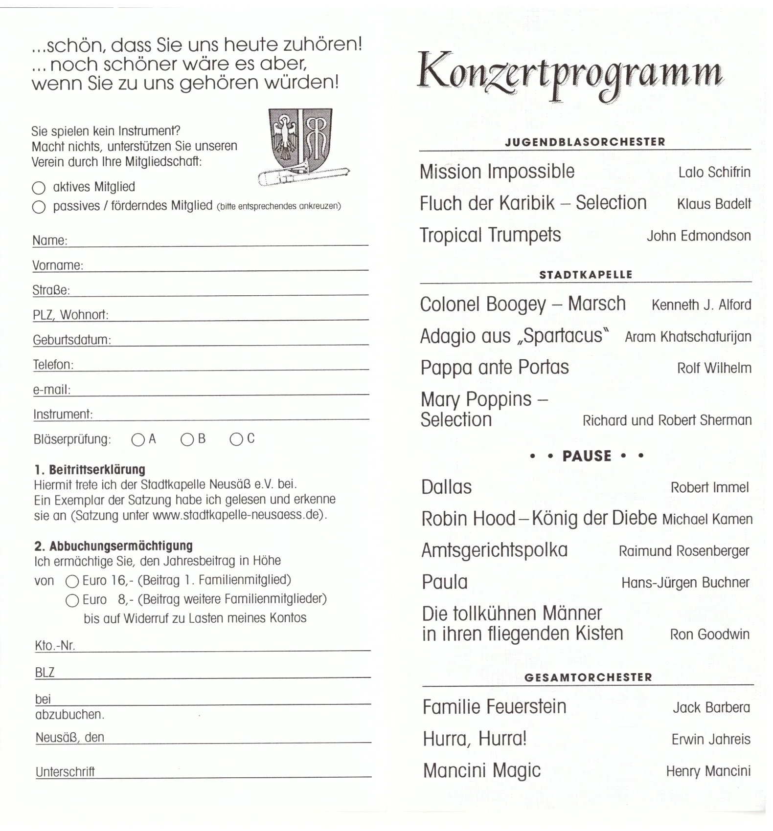 Bild: 2005 Frühjahrskonzert Programm2