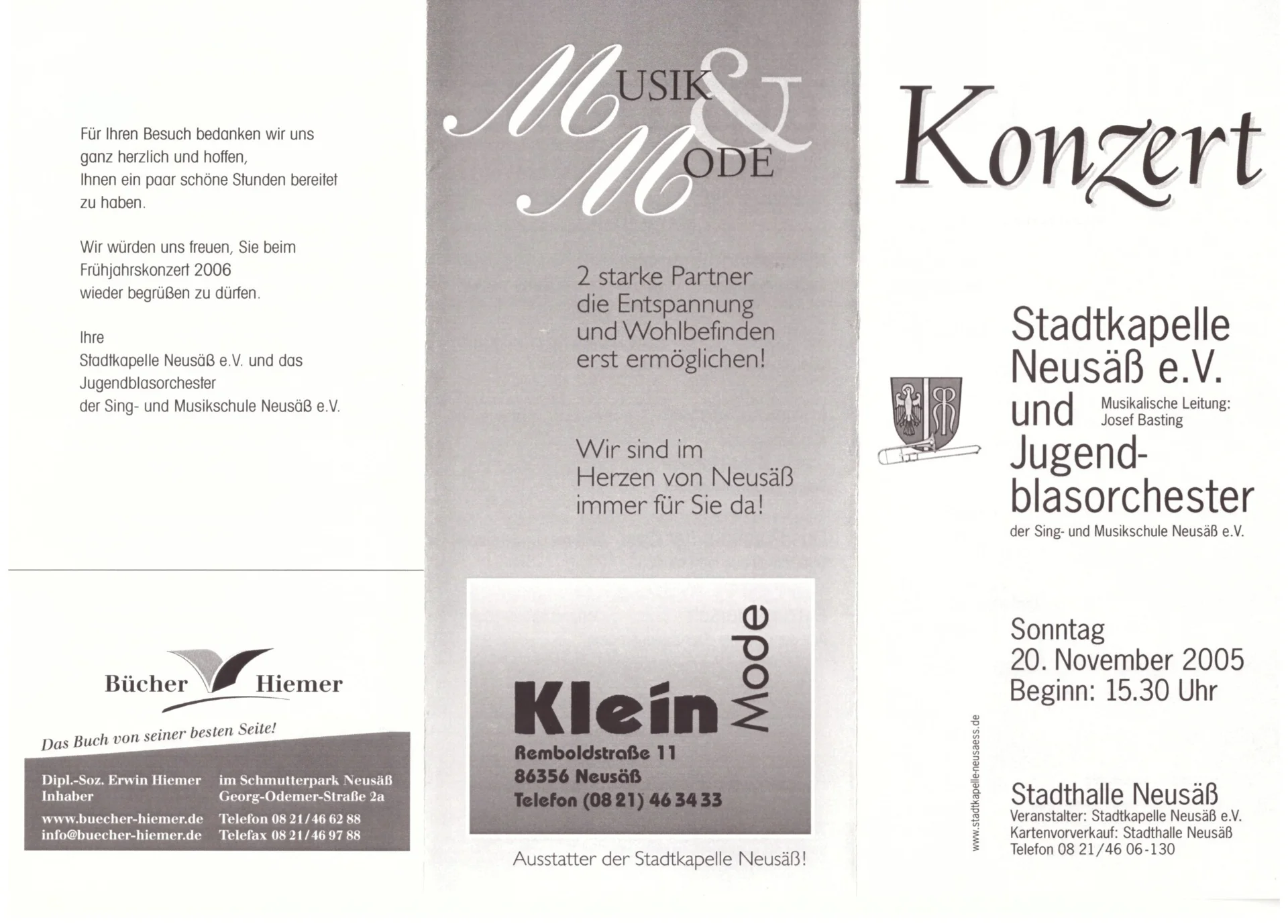 Bild: 2005 Herbstkonzert Programm1