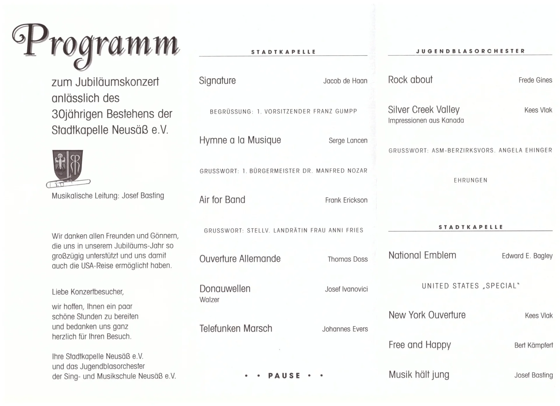 Bild: 2006 Jubiläumskonzert Programm2
