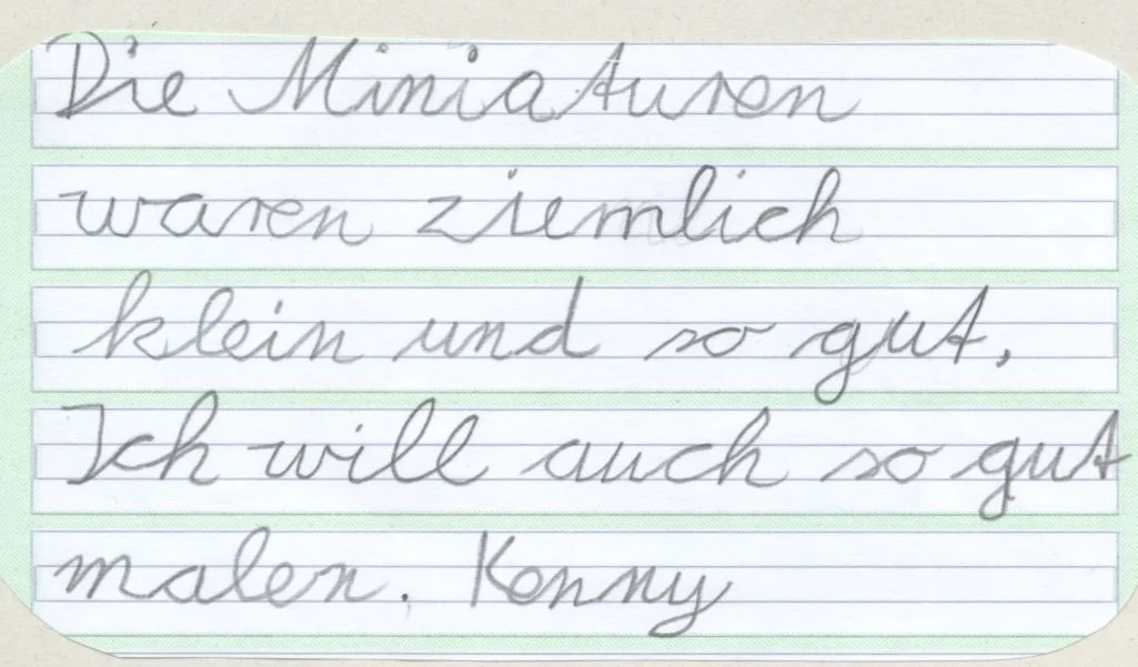 Sch&uuml;lerbrief nach dem Besuch einer F&uuml;hrung mit Schauspiel und Ger&auml;uschemacher in der Gem&auml;ldegalerie am Kulturforum  (Bild vergr&ouml;&szlig;ern)