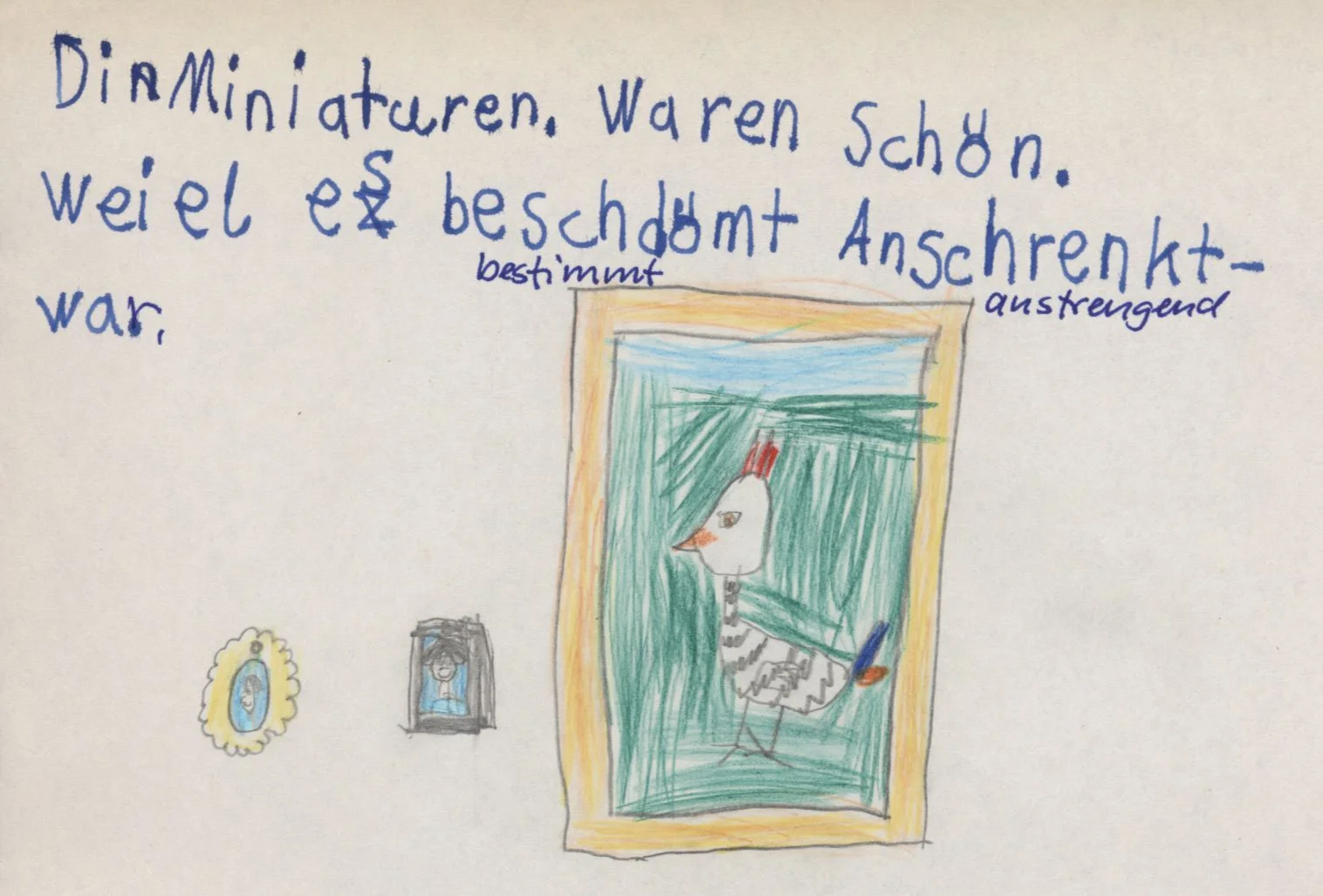 A letter from a schoolchild after a guided tour featuring live acting and a sound artist at the Gem&auml;ldegalerie at the Kulturforum  (Bild vergr&ouml;&szlig;ern)