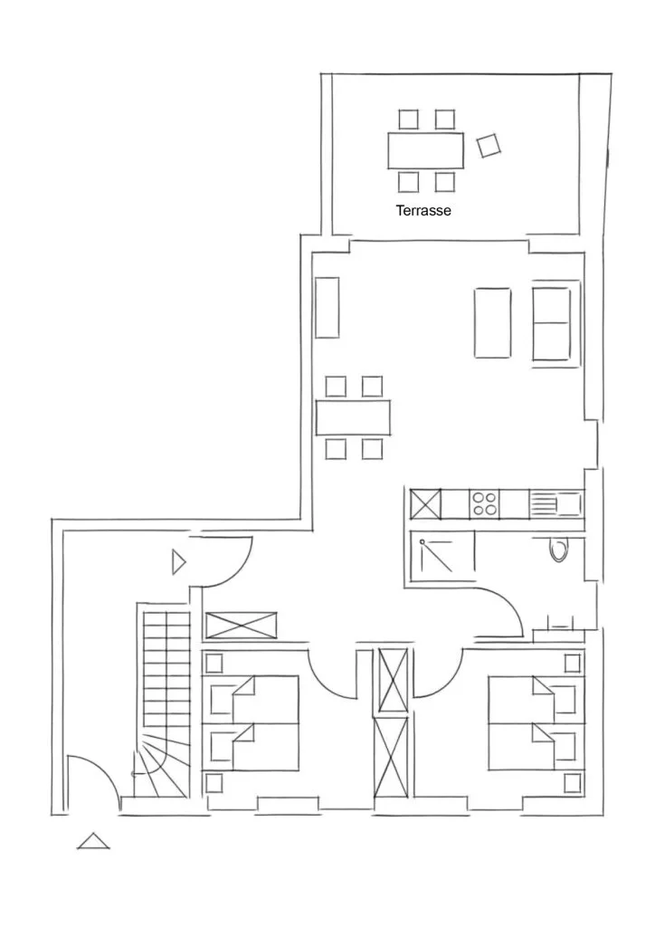 Grundri&szlig; FeWo Hecht 