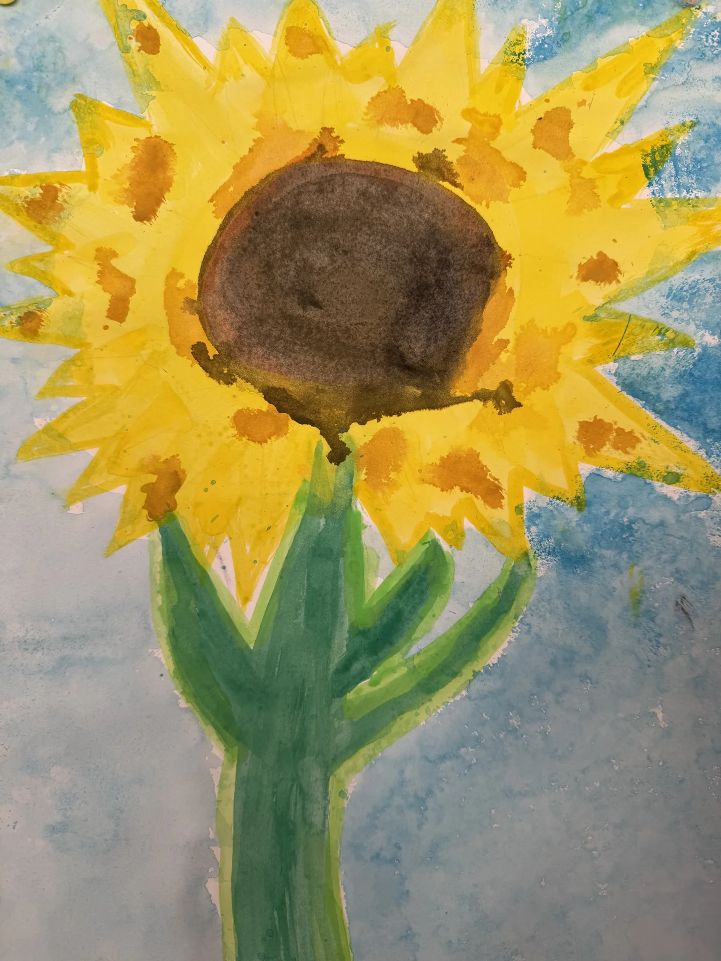 Sonnenblumen aus dem Kunstunterricht  (Bild vergr&ouml;&szlig;ern)