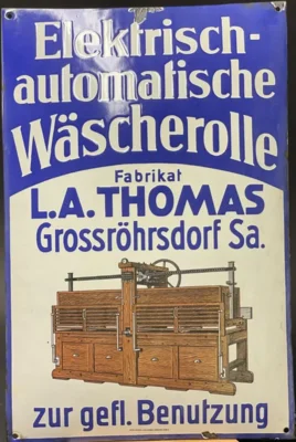 Vorschaubild: Blechschild der Herstellerfirma der Rolle aus Threna