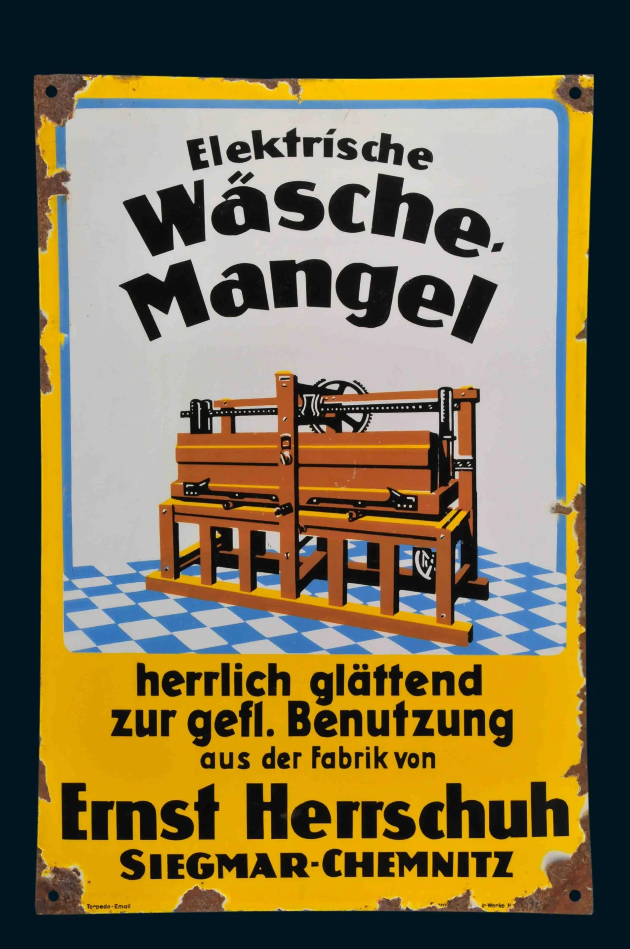 Bild: Blechschild der Firma