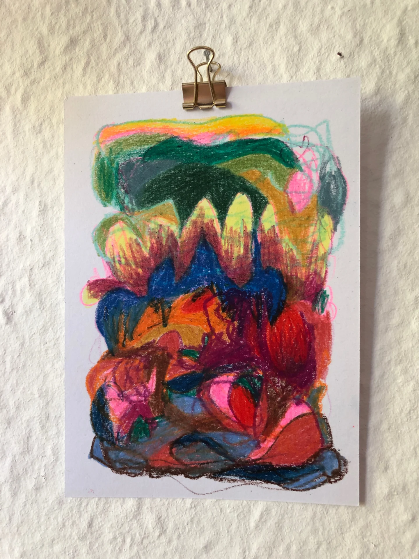 tiny abstract series (2025/26) Buntstift auf Papier. DinA6  (Bild vergr&ouml;&szlig;ern)