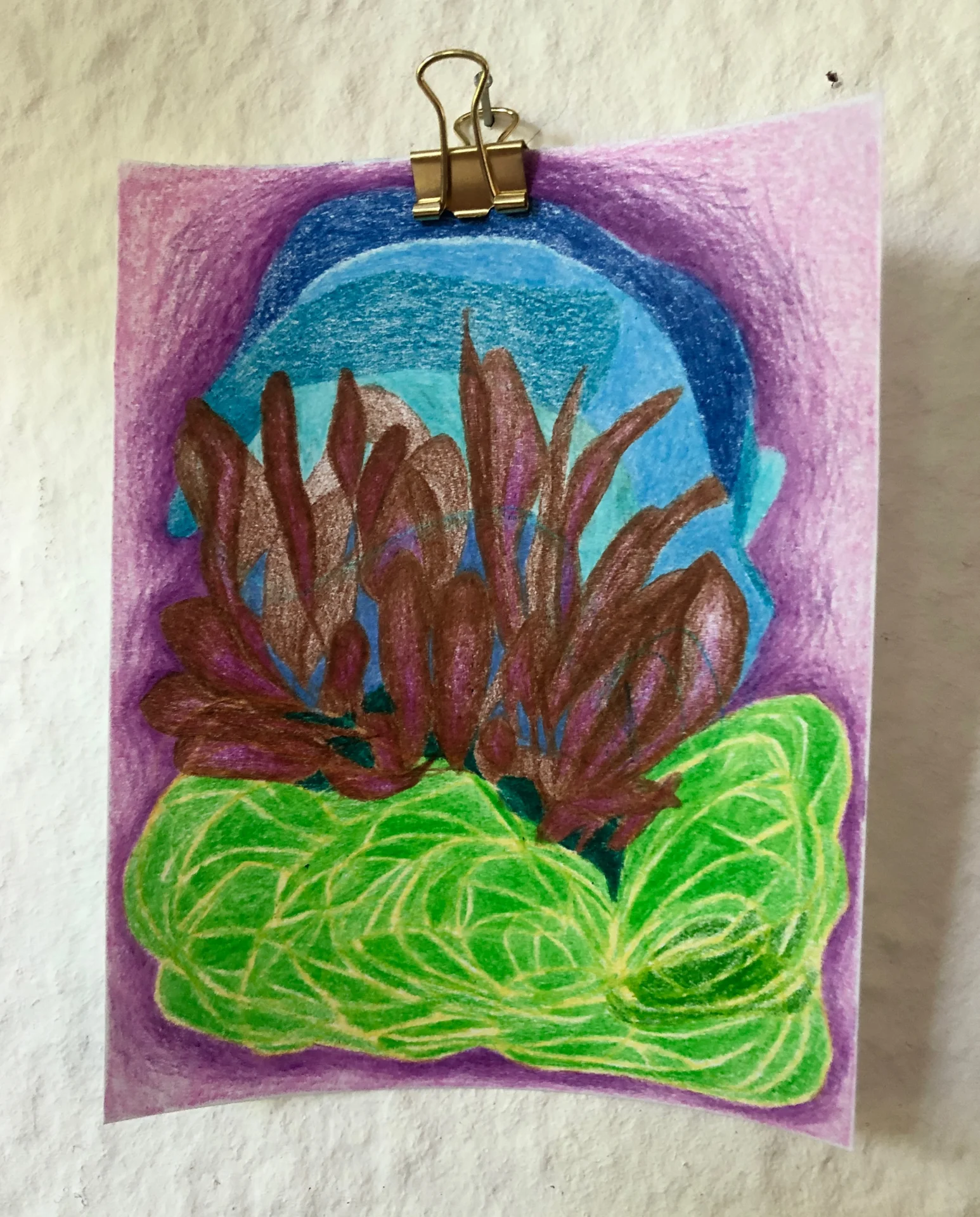 tiny abstract series (2025/26) Buntstift auf Papier. DinA6  (Bild vergr&ouml;&szlig;ern)