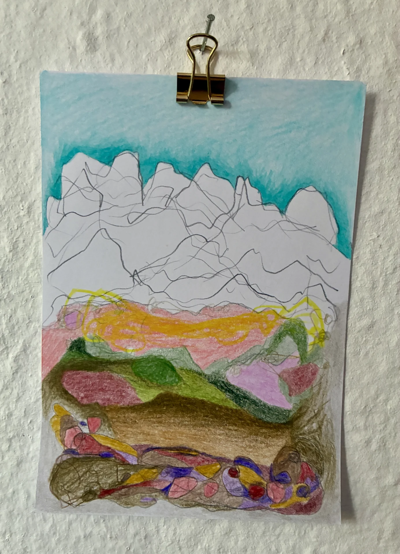 tiny abstract series (2025/26) Buntstift auf Papier. DinA6  (Bild vergr&ouml;&szlig;ern)