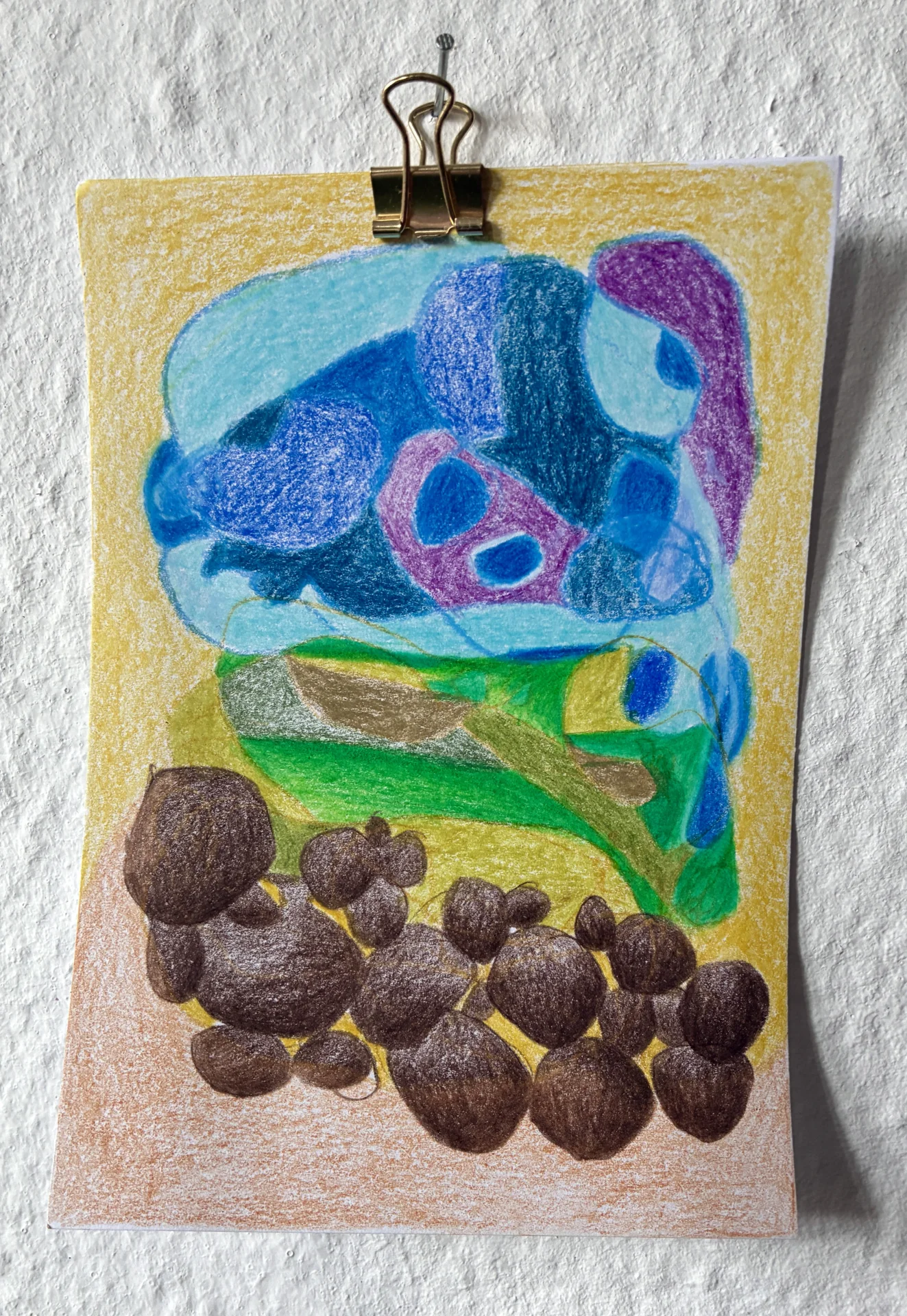 tiny abstract series (2025/26) Buntstift auf Papier. DinA6  (Bild vergr&ouml;&szlig;ern)