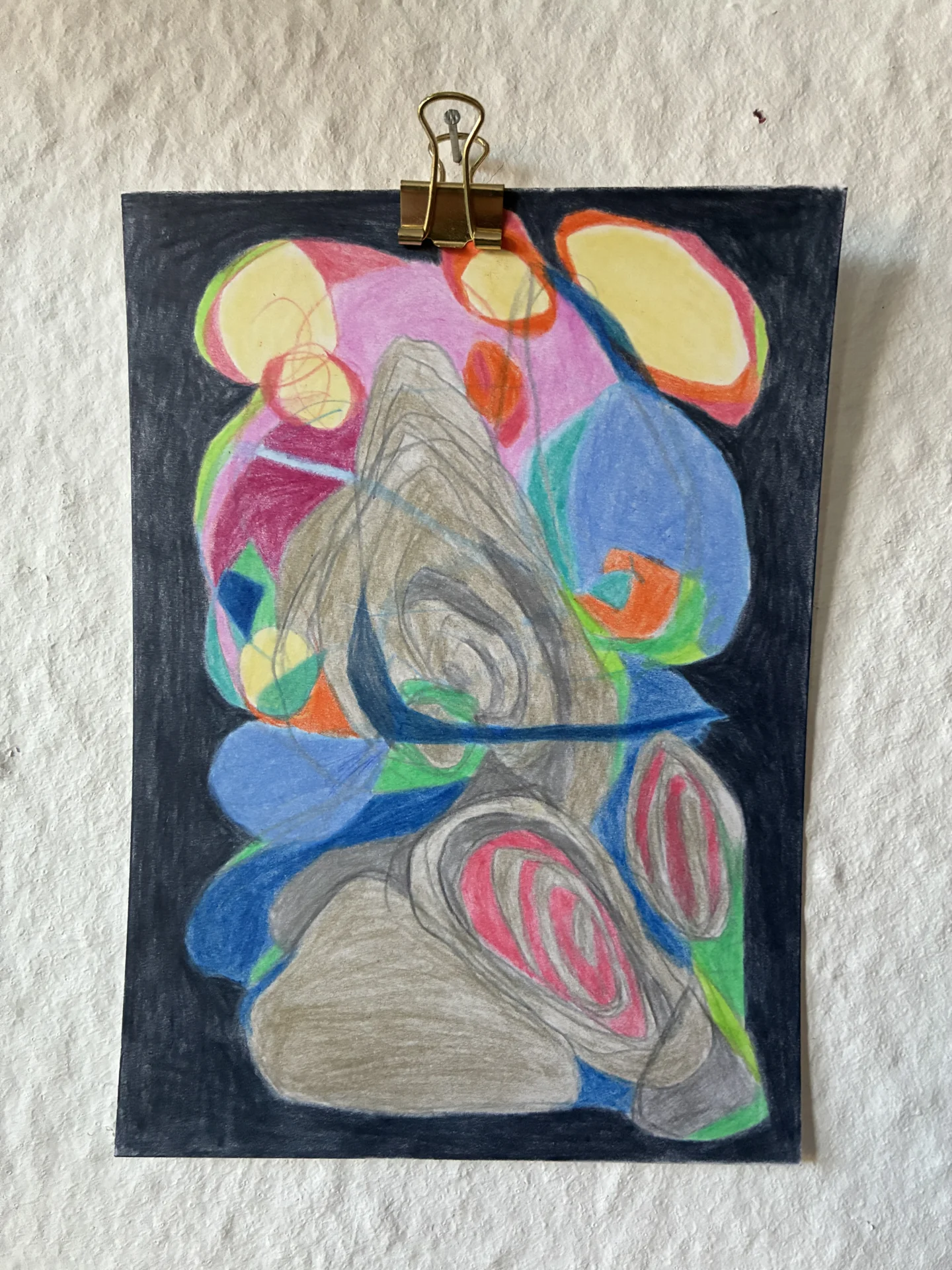 tiny abstract series (2025/26) Buntstift auf Papier. DinA6  (Bild vergr&ouml;&szlig;ern)