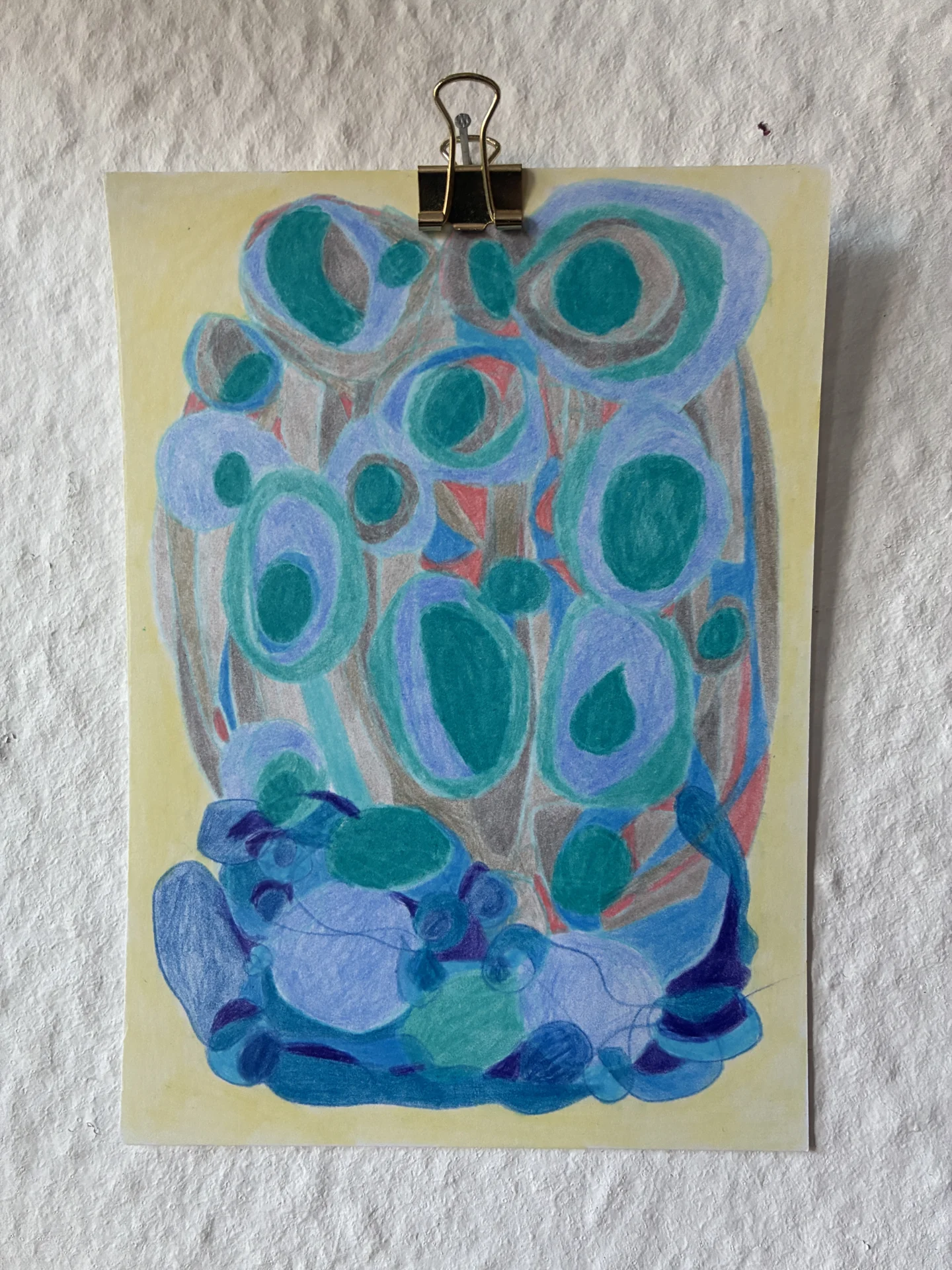 tiny abstract series (2025/26) Buntstift auf Papier. DinA6  (Bild vergr&ouml;&szlig;ern)