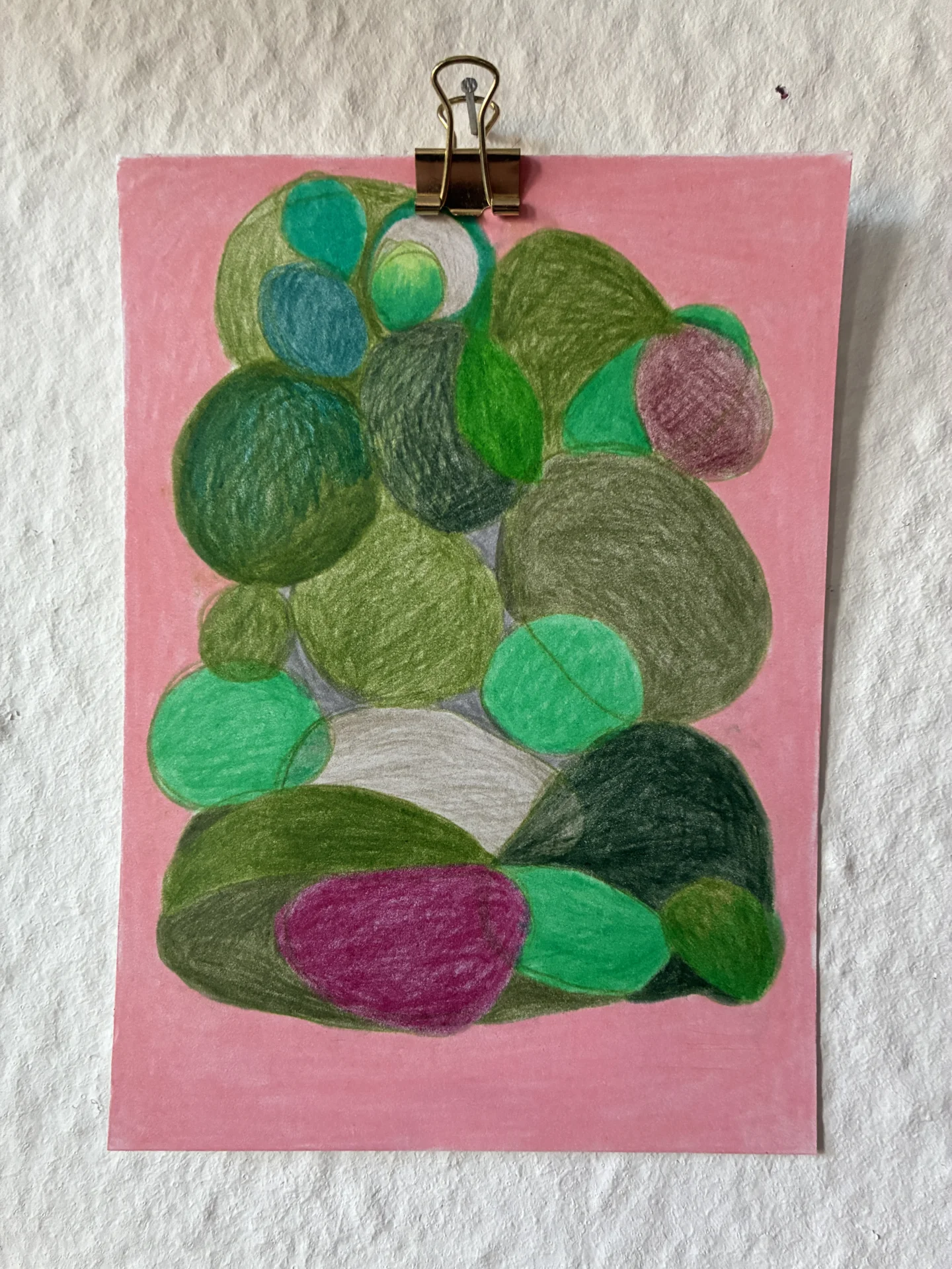 tiny abstract series (2025/26) Buntstift und Wachskreide auf Papier. DinA6  (Bild vergr&ouml;&szlig;ern)