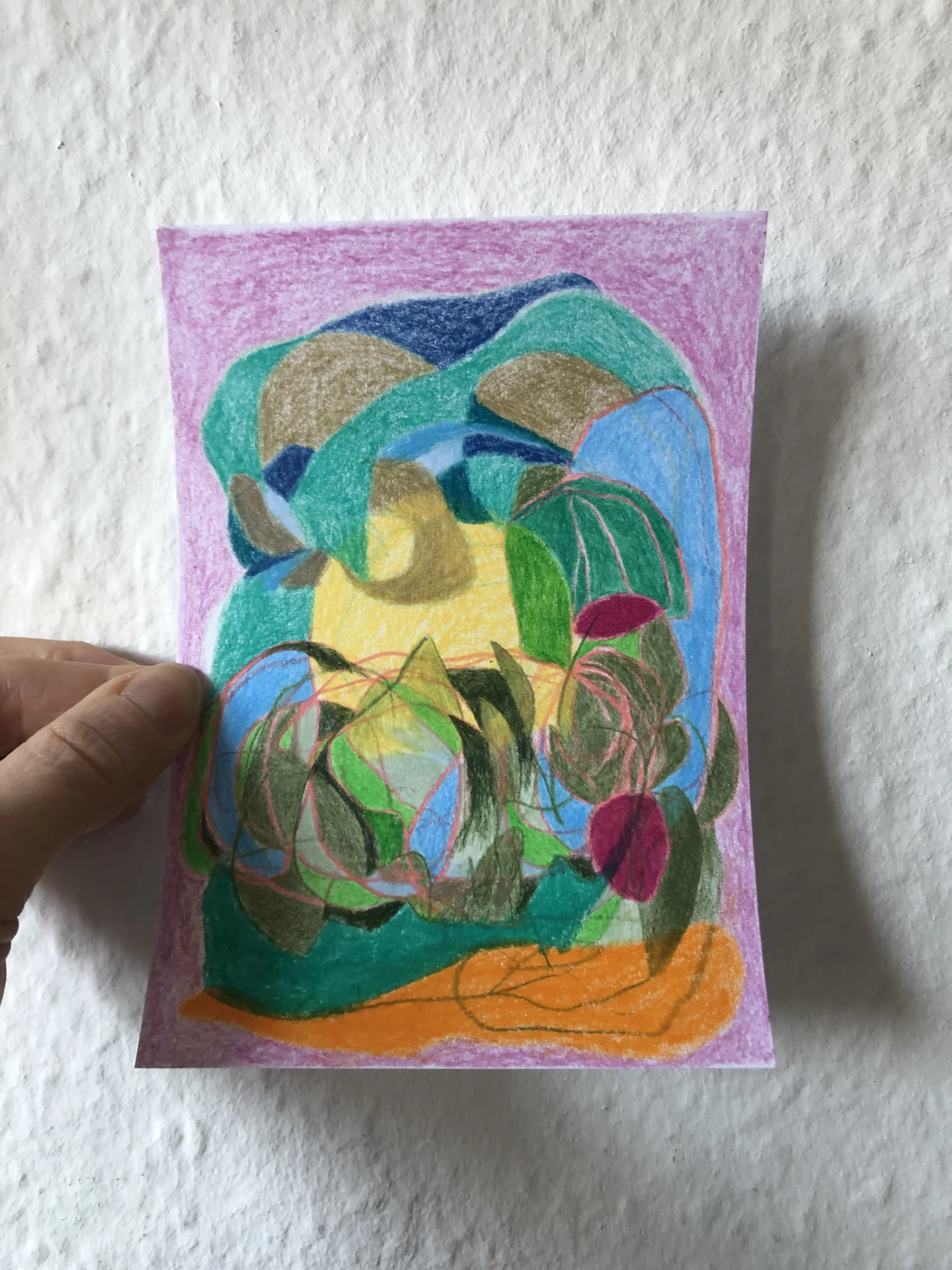 tiny abstract series (2025/26) Buntstift auf Papier. DinA6  (Bild vergr&ouml;&szlig;ern)