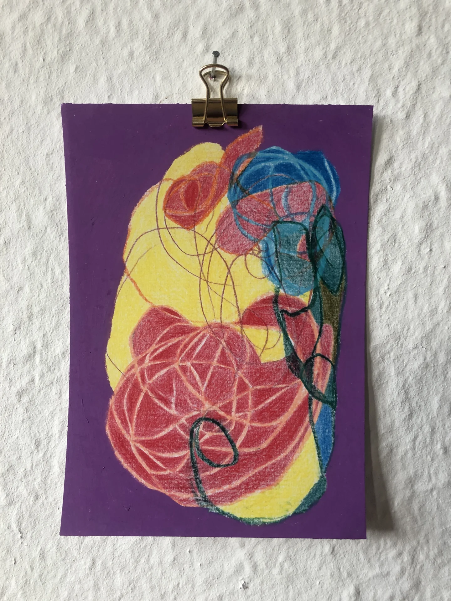 tiny abstract series (2025/26) Buntstift und Wachskreide auf Papier. DinA6  (Bild vergr&ouml;&szlig;ern)