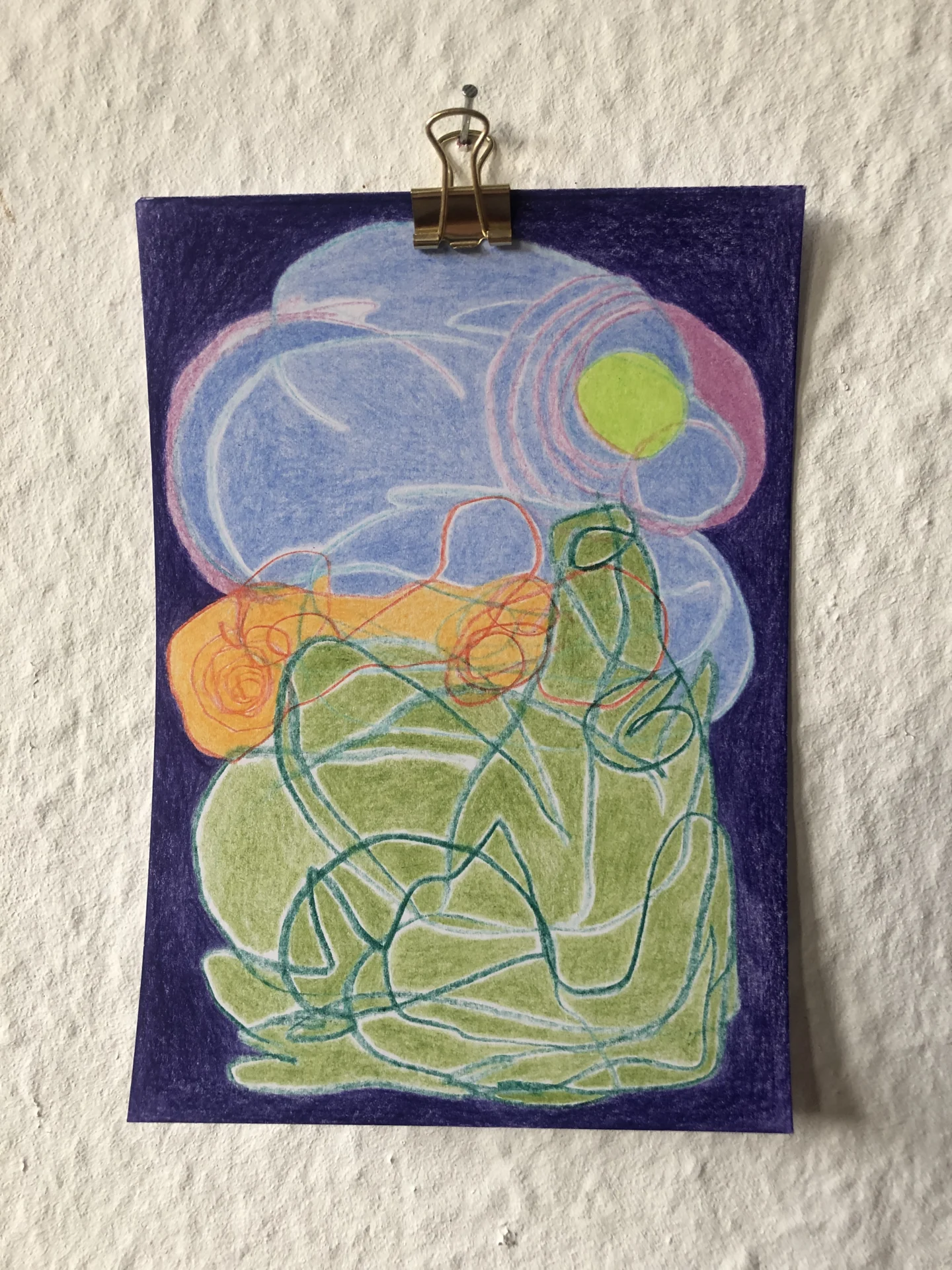 tiny abstract series (2025/26) Buntstift auf Papier. DinA6  (Bild vergr&ouml;&szlig;ern)