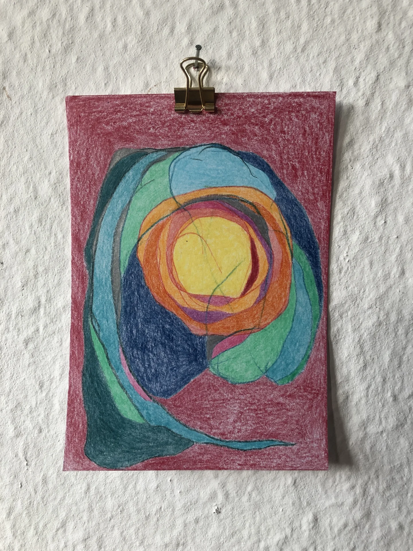 tiny abstract series (2025/26) Buntstift auf Papier. DinA6  (Bild vergr&ouml;&szlig;ern)