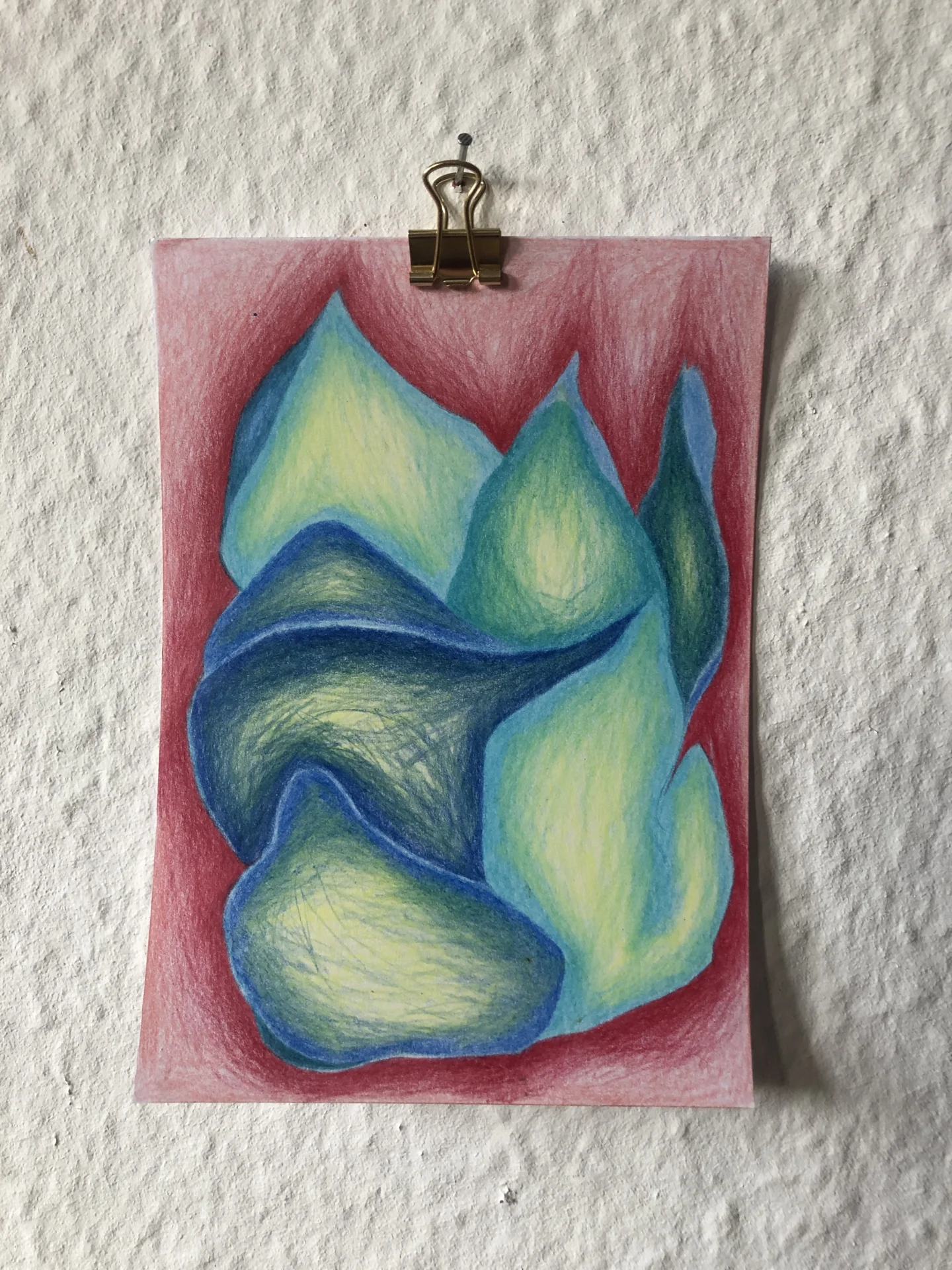 tiny abstract series (2025/26) Buntstift auf Papier. DinA6  (Bild vergr&ouml;&szlig;ern)