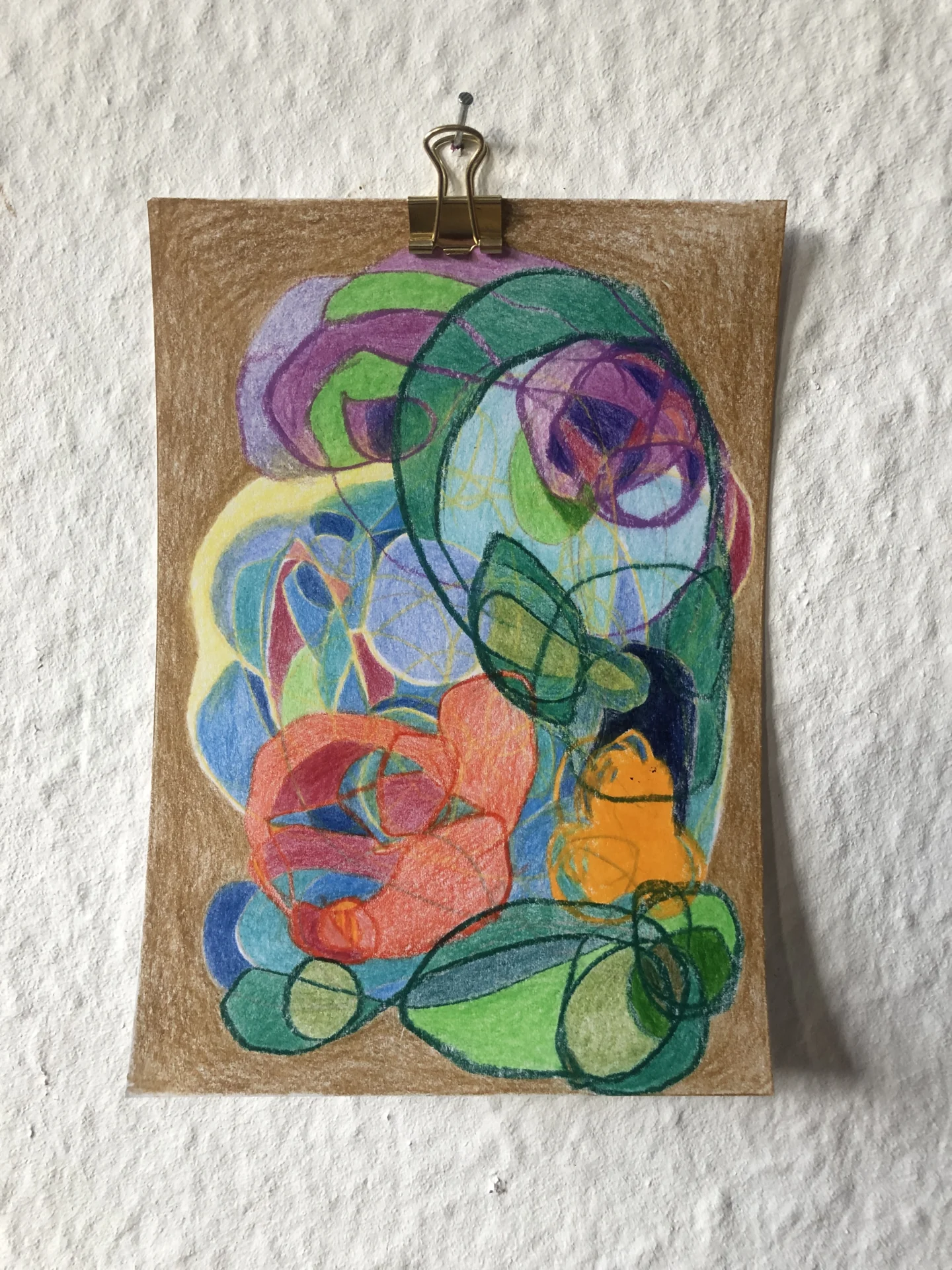 tiny abstract series (2025/26) Buntstift auf Papier. DinA6  (Bild vergr&ouml;&szlig;ern)