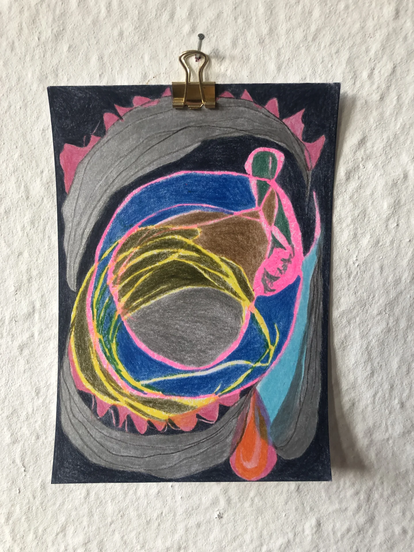 tiny abstract series (2025/26) Buntstift auf Papier. DinA6  (Bild vergr&ouml;&szlig;ern)