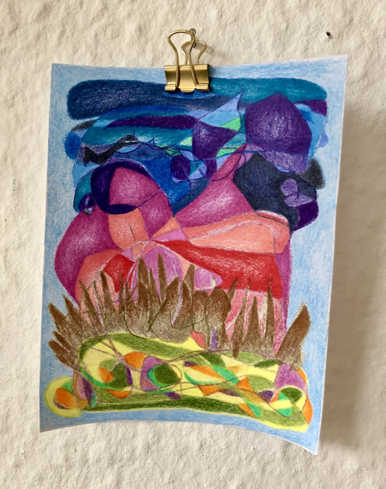 tiny abstract series (2025/26) Buntstift auf Papier. DinA6  (Bild vergr&ouml;&szlig;ern)
