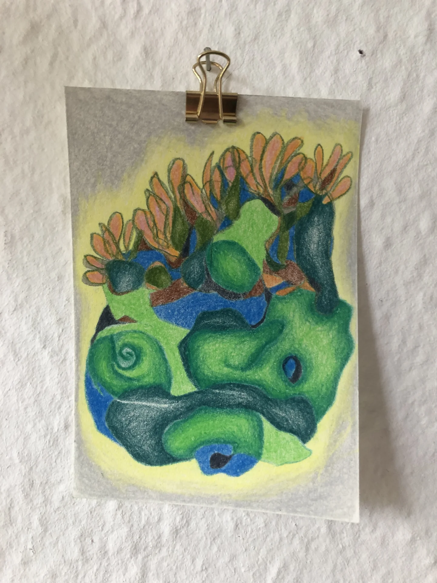 tiny abstract series (2025/26) Buntstift auf Papier. DinA6  (Bild vergr&ouml;&szlig;ern)