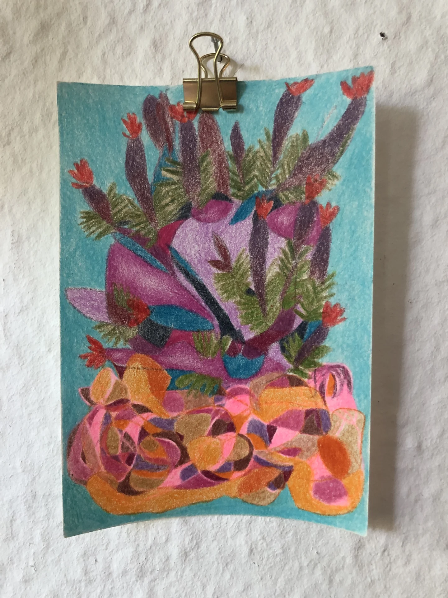 tiny abstract series (2025/26) Buntstift auf Papier. DinA6  (Bild vergr&ouml;&szlig;ern)