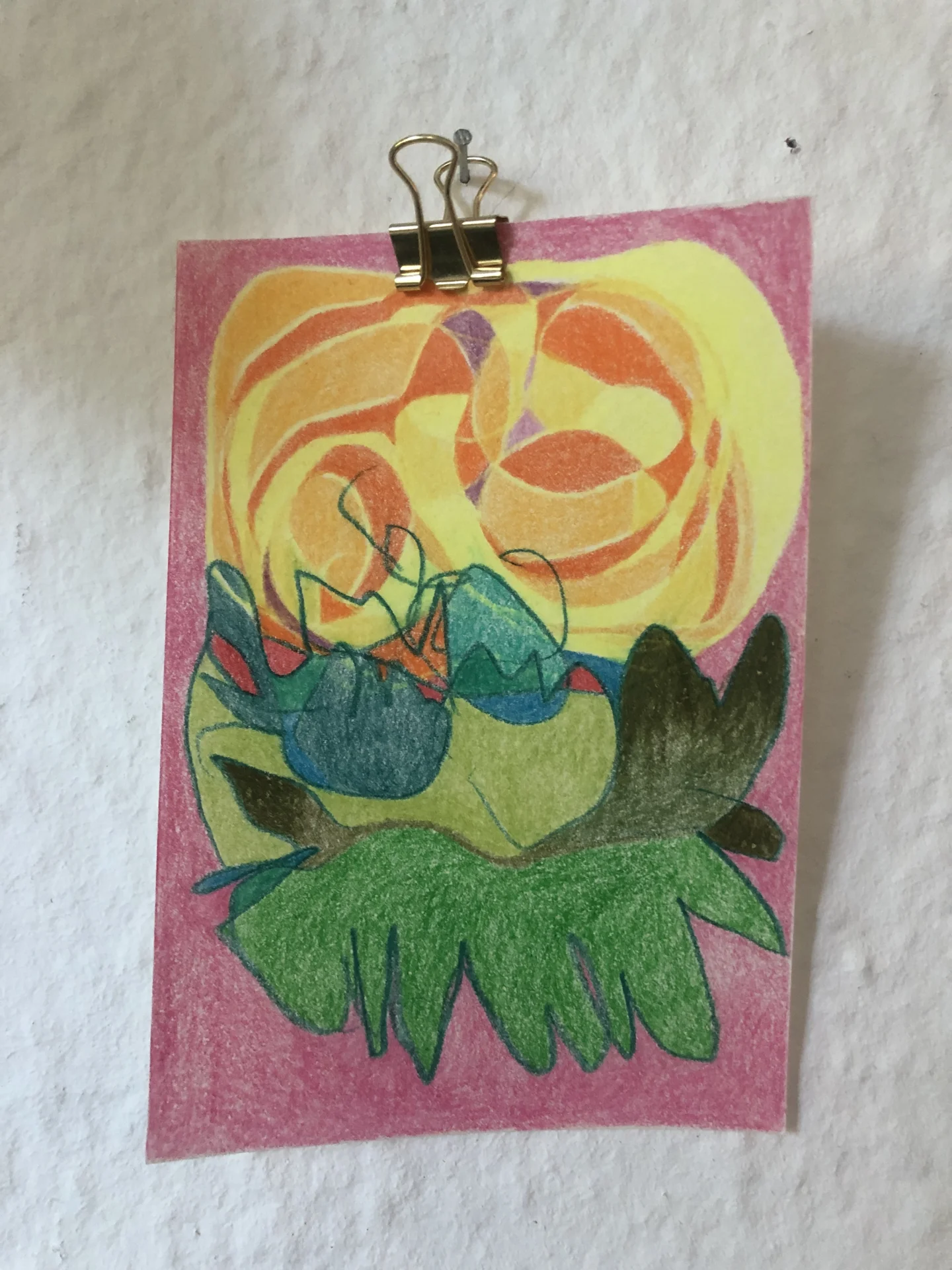 tiny abstract series (2025/26) Buntstift auf Papier. DinA6  (Bild vergr&ouml;&szlig;ern)