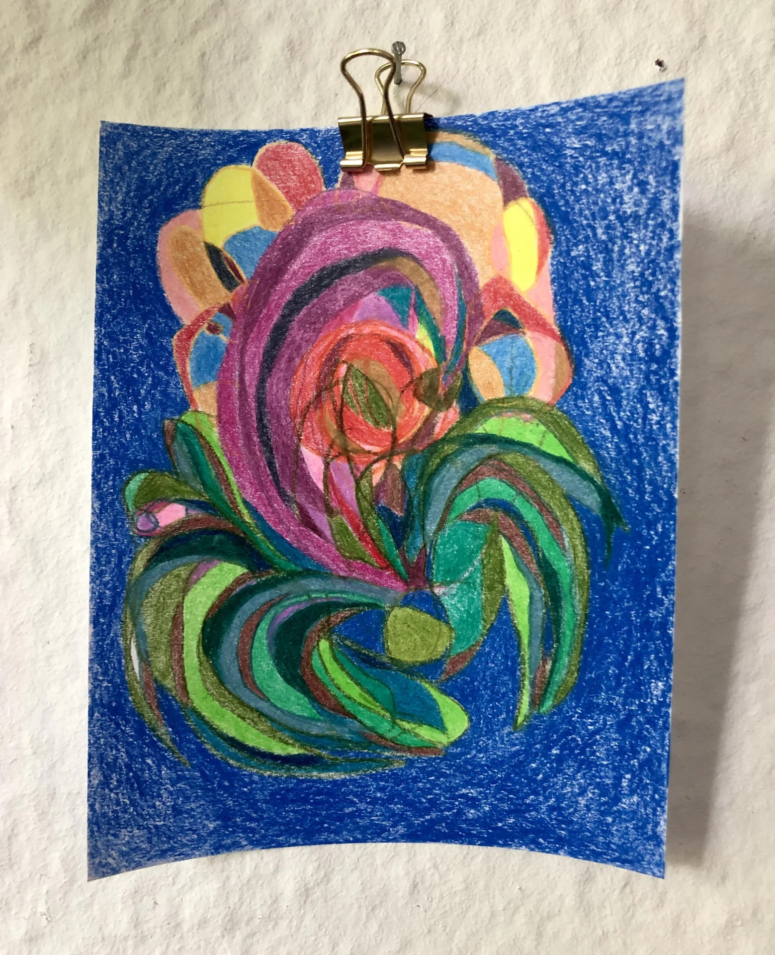 tiny abstract series (2025/26) Buntstift auf Papier. DinA6  (Bild vergr&ouml;&szlig;ern)