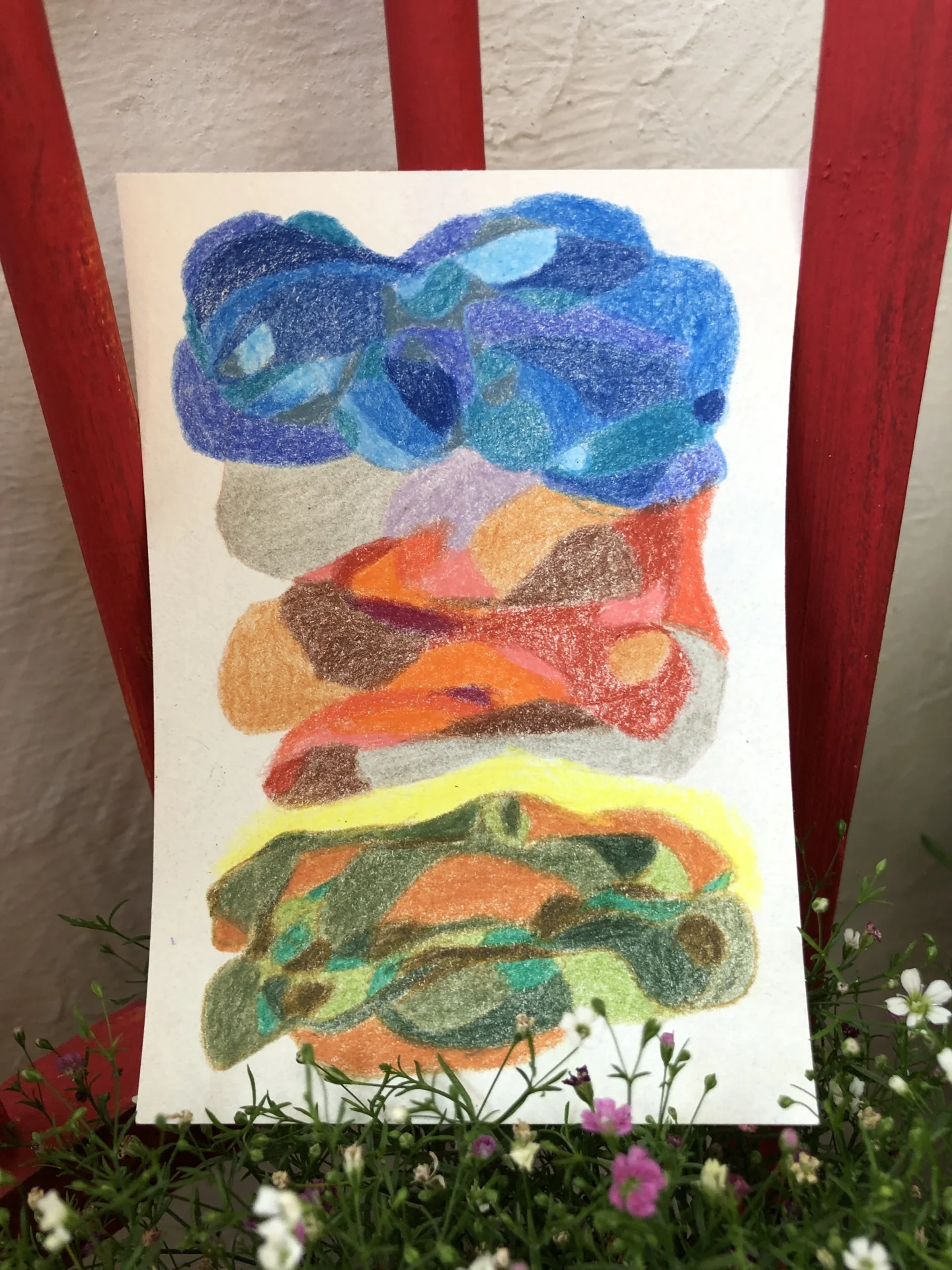 tiny abstract series (2025/26) Buntstift auf Papier. DinA6  (Bild vergr&ouml;&szlig;ern)