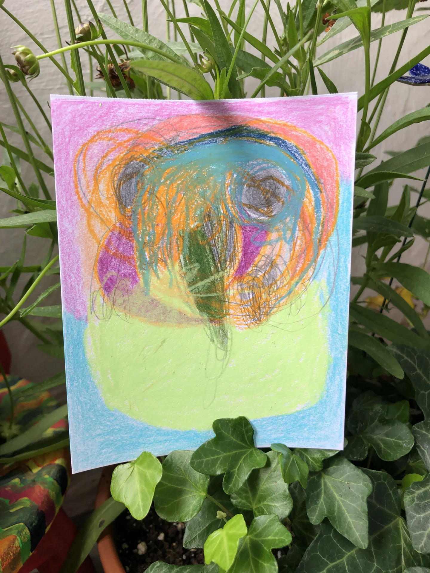 tiny abstract series (2025/26) Buntstift auf Papier. DinA6  (Bild vergr&ouml;&szlig;ern)