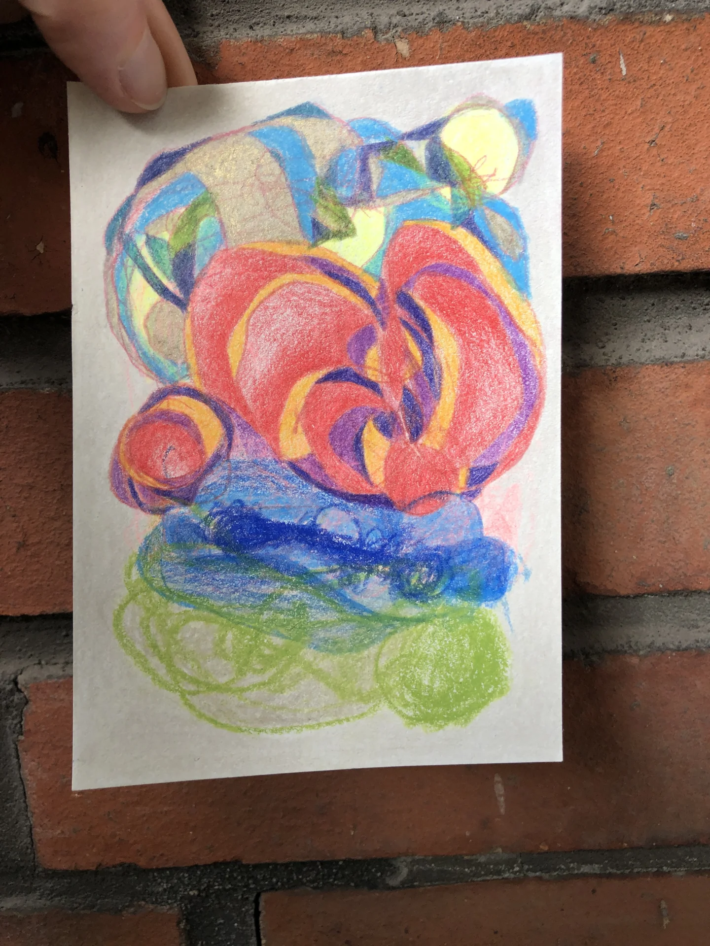 tiny abstract series (2025/26) Buntstift auf Papier. DinA6  (Bild vergr&ouml;&szlig;ern)
