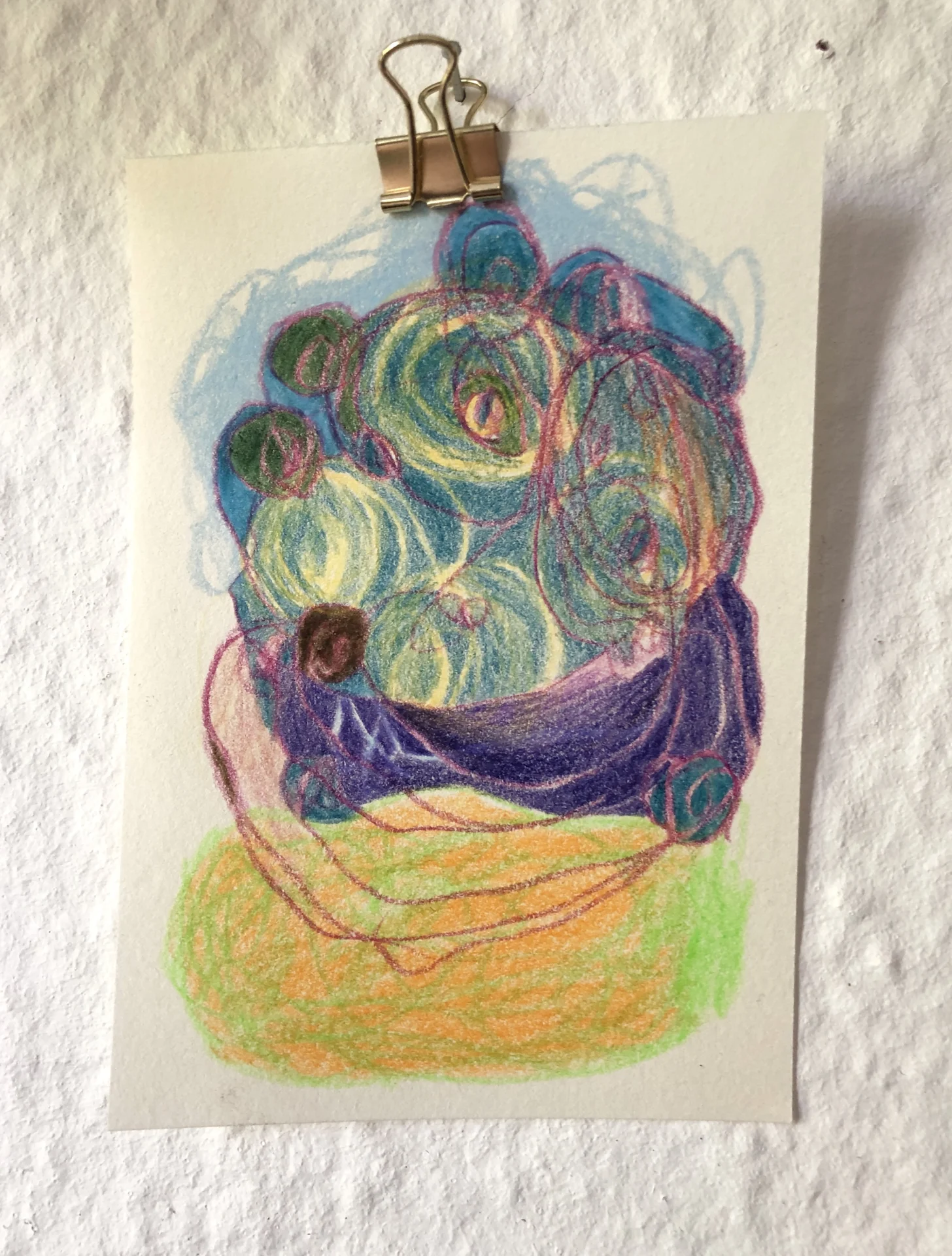 tiny abstract series (2025/26) Buntstift auf Papier. DinA6  (Bild vergr&ouml;&szlig;ern)