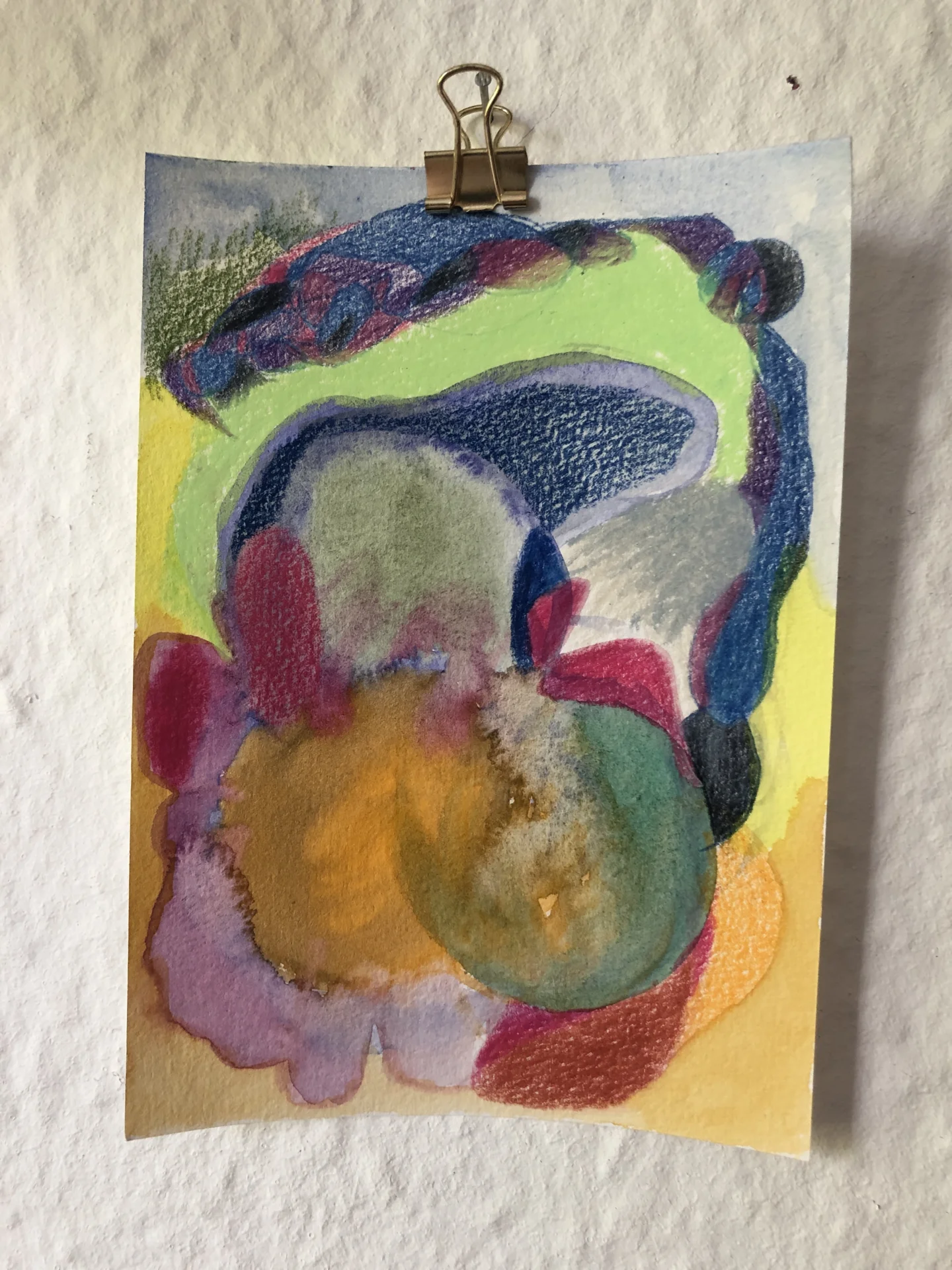 tiny abstract series (2025/26) Buntstift und Aquarellfarbe auf Papier. DinA6  (Bild vergr&ouml;&szlig;ern)