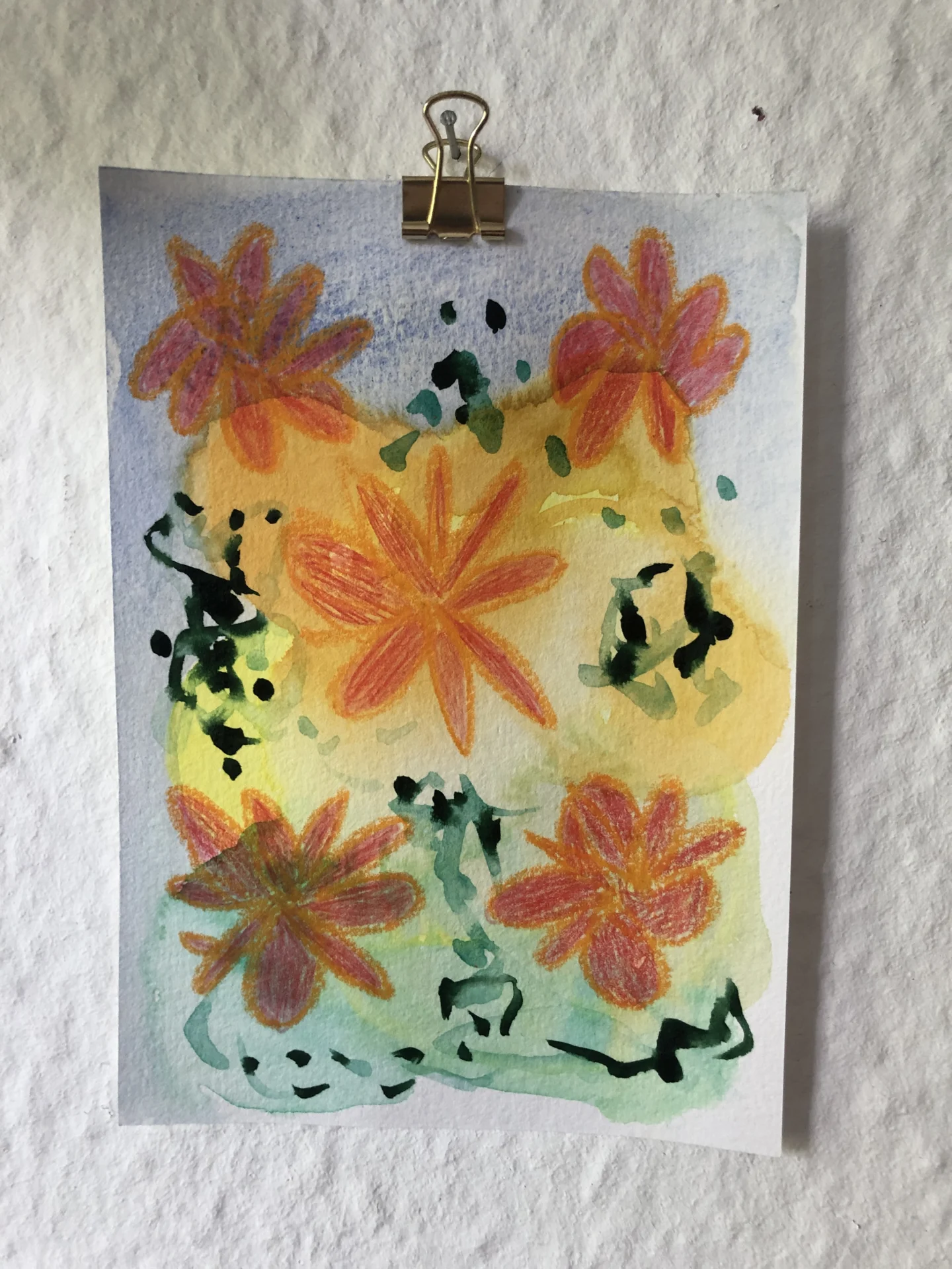 tiny abstract series (2025/26) Buntstift und Aquarellfarbe auf Papier. DinA6  (Bild vergr&ouml;&szlig;ern)