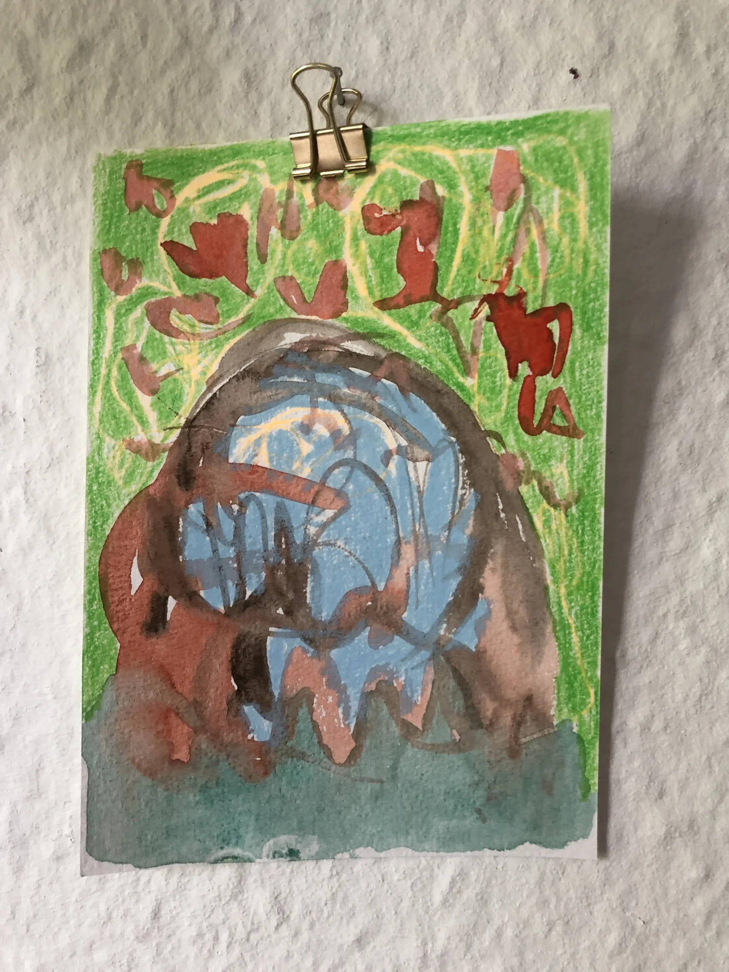 tiny abstract series (2025/26) Buntstift und Aquarellfarbe auf Papier. DinA6  (Bild vergr&ouml;&szlig;ern)