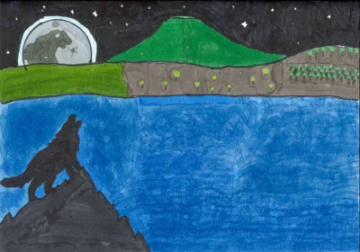 Vorschaubild: Platz 3, Wolf von Simon Laßmann, 12 Jahre, 
