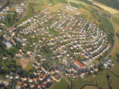 Blick auf die Siedlung